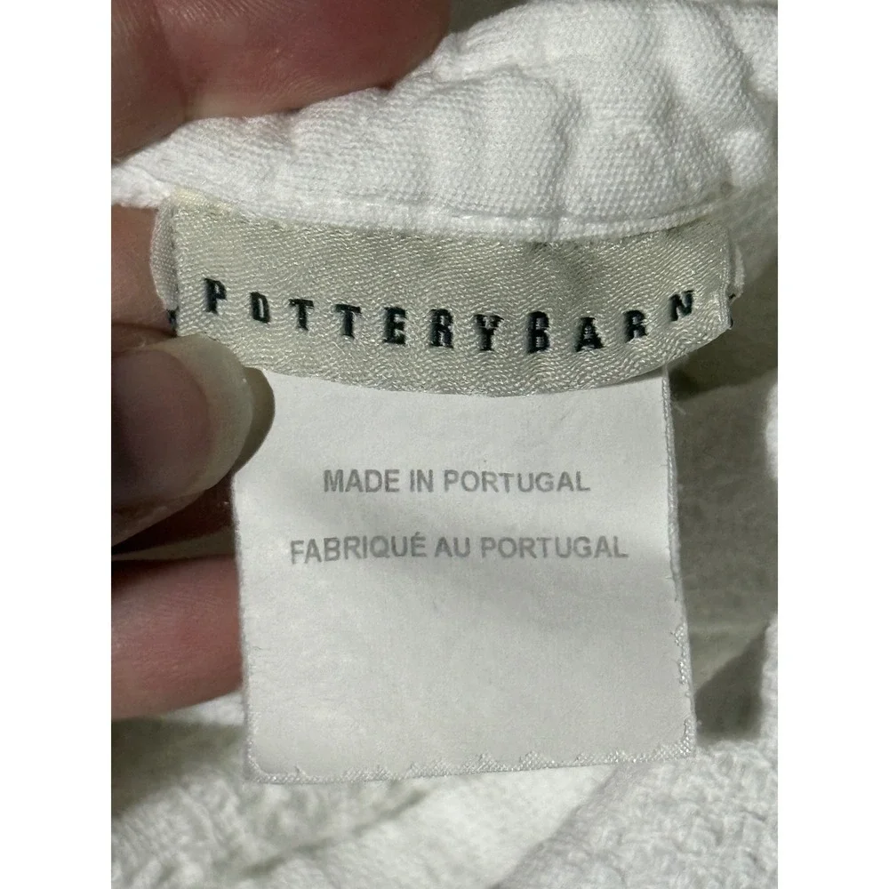 Pottery Barn Ivory Medallion Matelasse Standard Pillow Sham Cotton Portugal